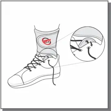 Secure the laces through the brace loops